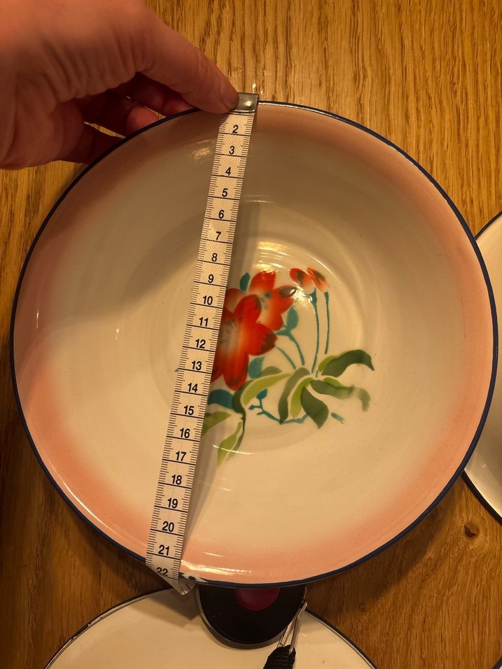 #antika #1950 #1980 #ait #emaye #çinko #tabak - Görsel 5