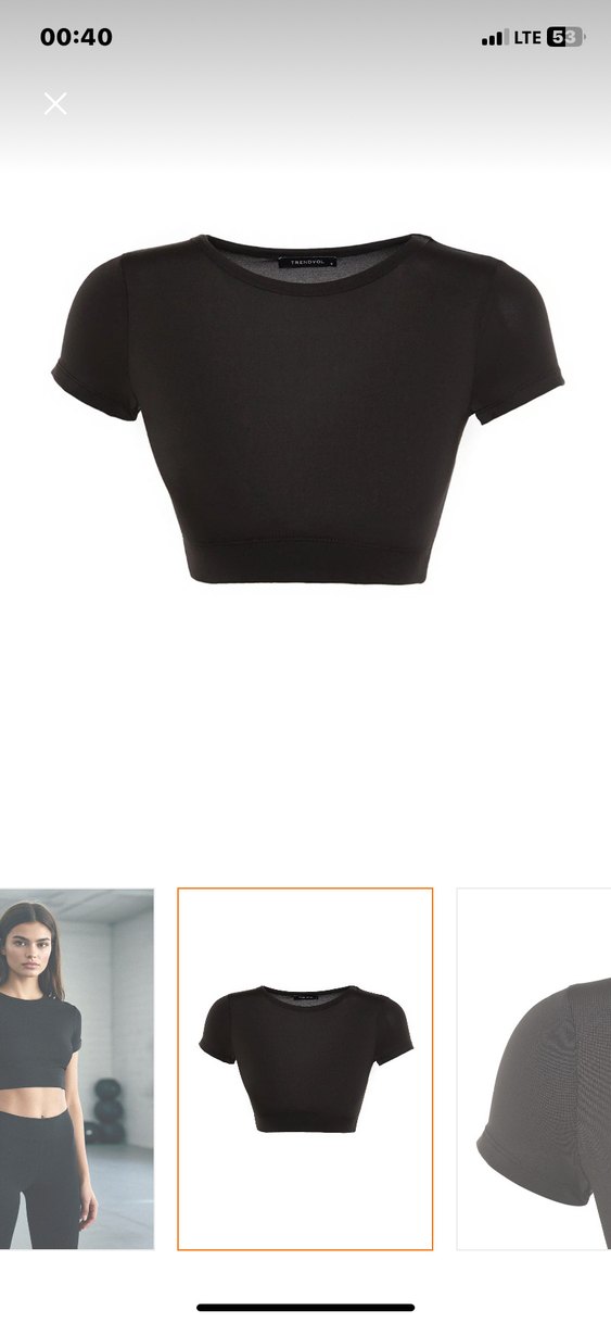 Siyah Spor crop - Görsel 2