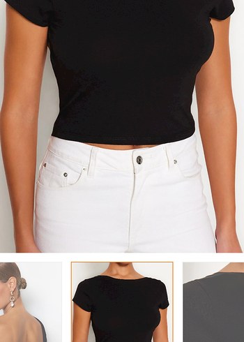 Siyah V Yakalı, Sırtı Açık Kadın Bluz - Görsel 4