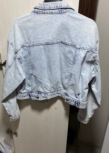 Gri Düğmeli Kadın Denim Ceket - Görsel 4