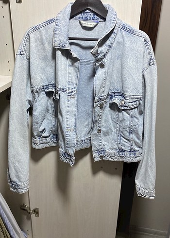 Gri Düğmeli Kadın Denim Ceket - Görsel 2