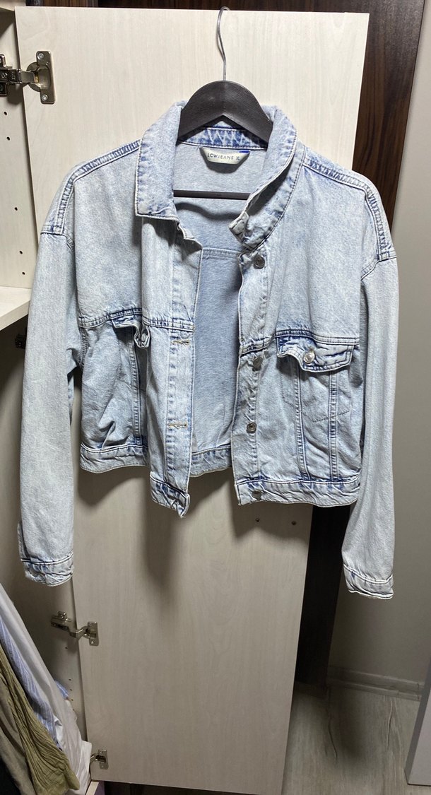 Gri Düğmeli Kadın Denim Ceket - Görsel 2