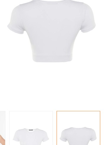 Beyaz Kadın Kısa Crop Top - Görsel 6