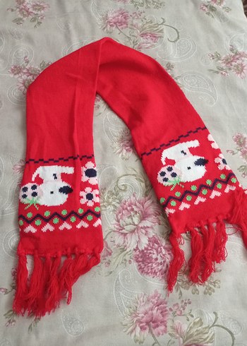 Nakışlı Kırmızı Çocuk Bere ve Atkı Takımı - Görsel 3