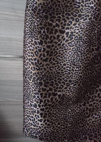 Leopar Desenli Uzun Straplez Elbise - Görsel 3