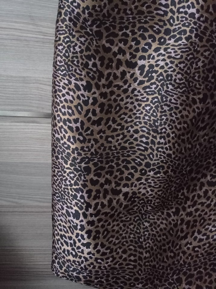 Leopar Desenli Uzun Straplez Elbise - Görsel 3