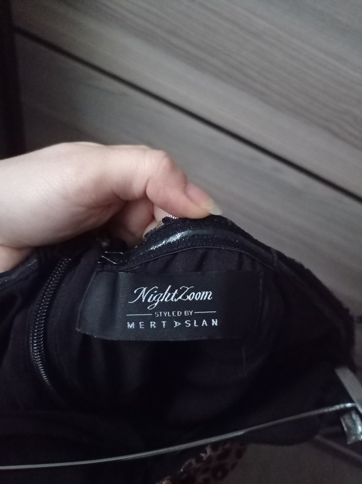 Leopar Desenli Uzun Straplez Elbise - Görsel 5