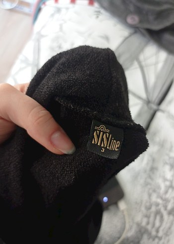 Drapeli Siyah Uzun Kollu Triko Elbise - Görsel 5