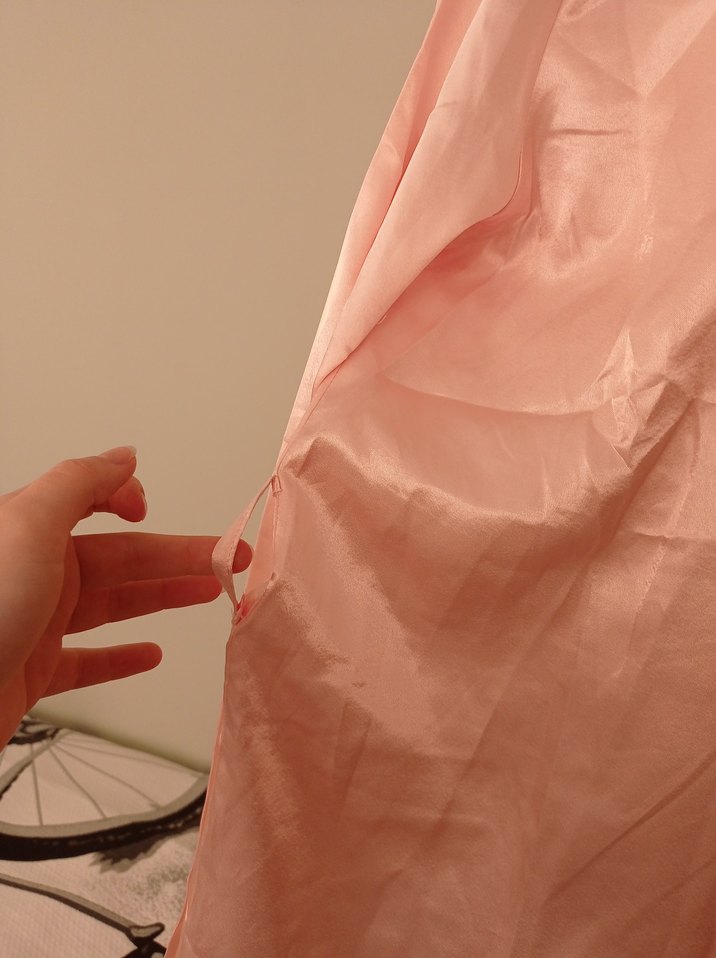 Pembe Uzun Kollu Saten Kadın Ceket - Görsel 3