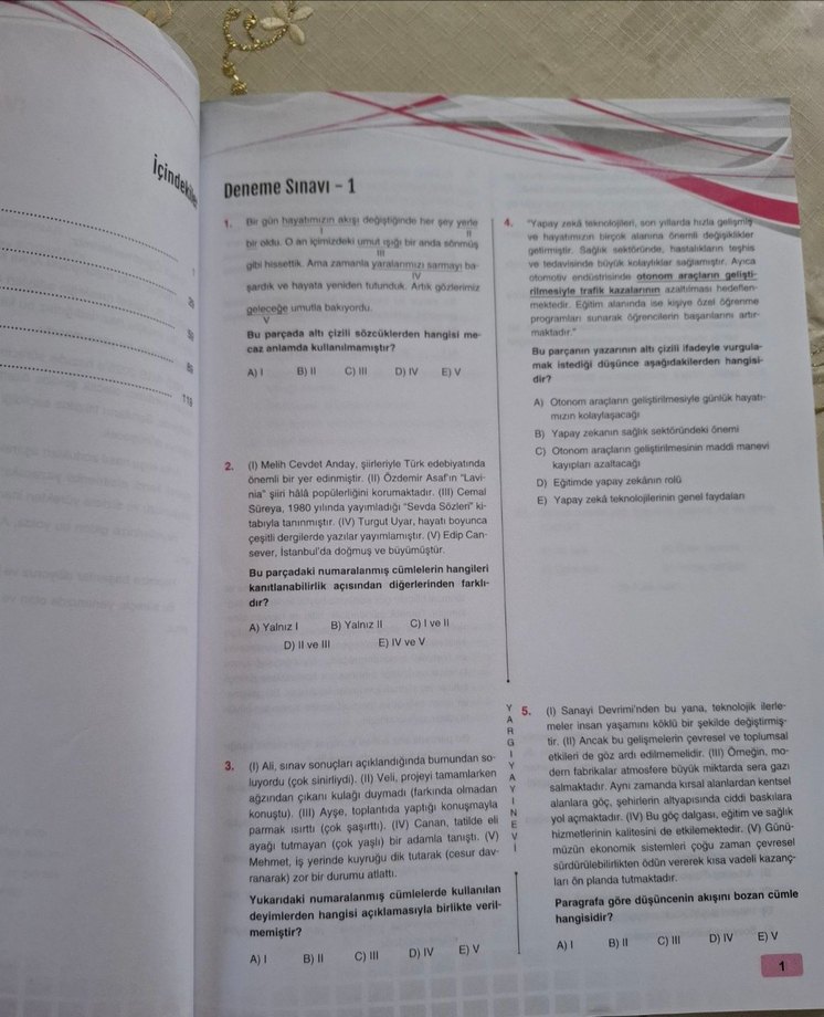 2025 MEB AGS Tüm Dersler Tek Kitap 5 Deneme - Görsel 3