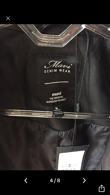 m Beden siyah Renk Mavi jeans deri blezır ceket