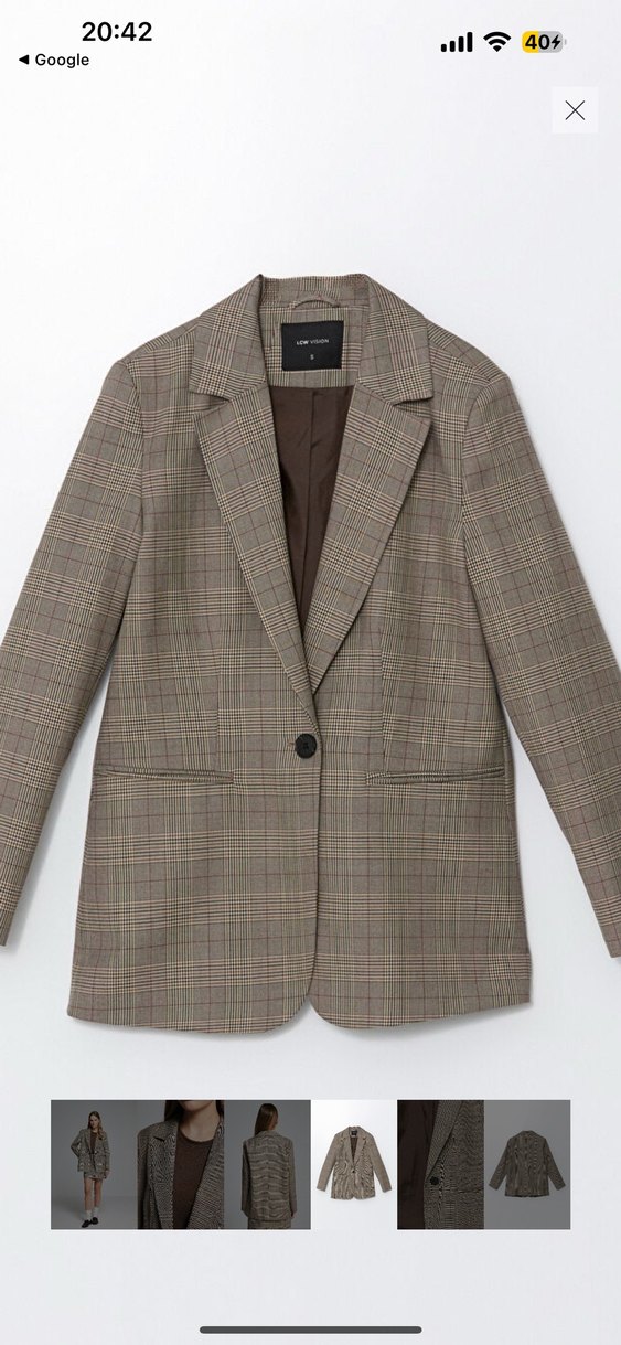 Lcw Kadın Bej Ekose Desenli Regular Fit Blazer - Görsel 2