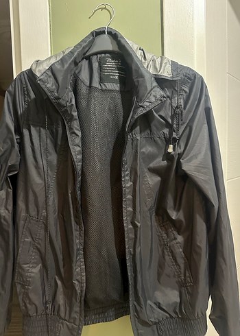 Kadın  Siyah Deri Fermuarlı Yağmurluk - Görsel 4