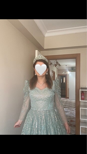 Abiye mint yeşili - Görsel 4