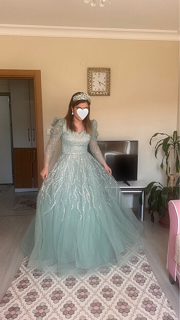 Abiye mint yeşili - Görsel 3