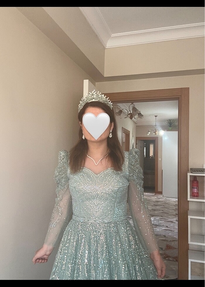 Abiye mint yeşili - Görsel 4