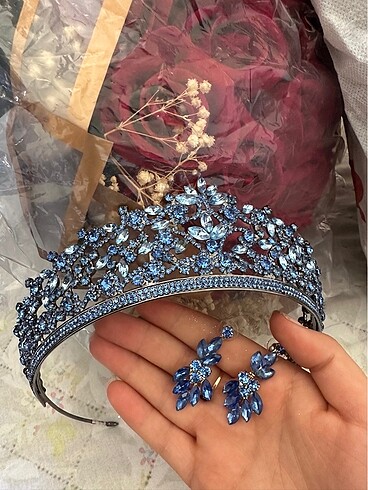 Indigo taç küpe