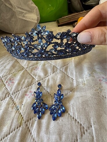 Indigo taç küpe - Görsel 5