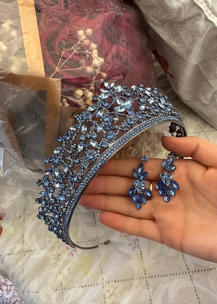 Indigo taç küpe - Görsel 4