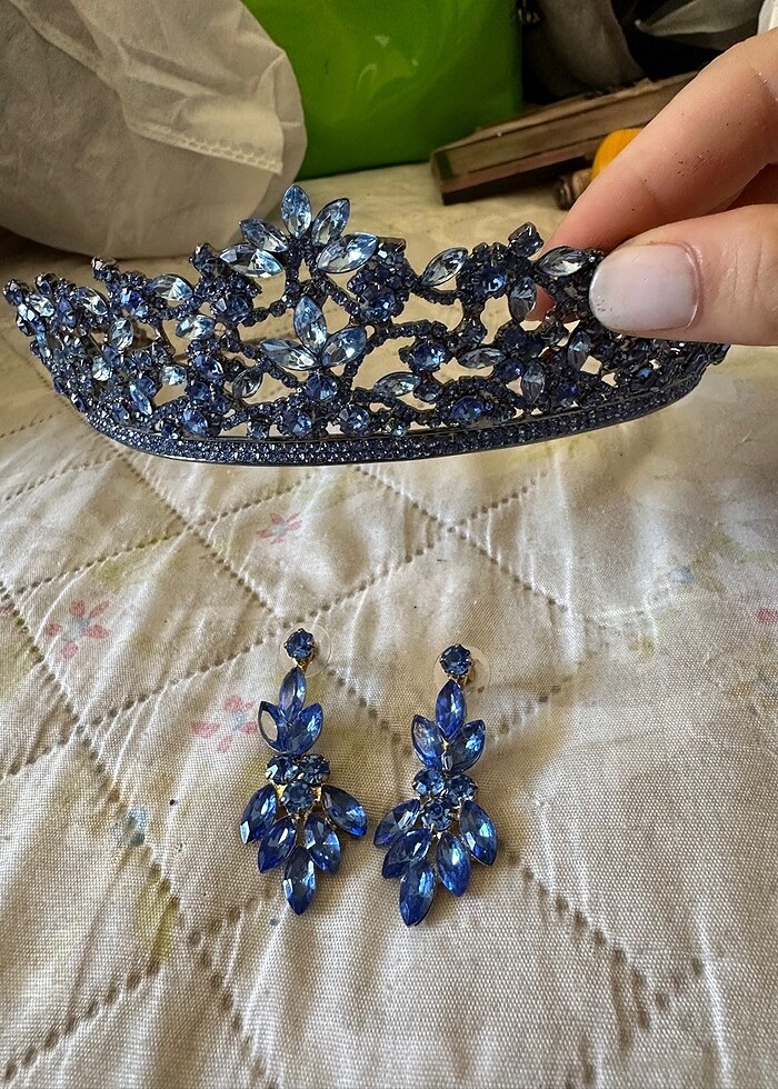 Indigo taç küpe - Görsel 5