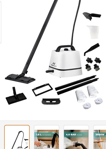 Pirantech markalı çok fonksiyonlu buharlı temizlik makinası - Görsel 3