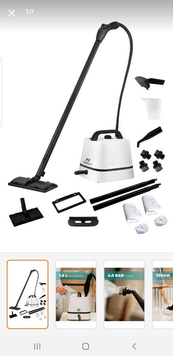 Pirantech markalı çok fonksiyonlu buharlı temizlik makinası - Görsel 3