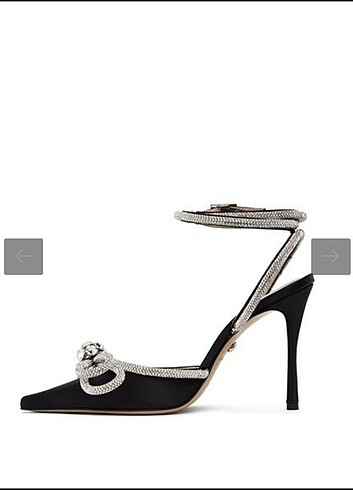 Moche kristal taşlı stiletto siyah - Görsel 5