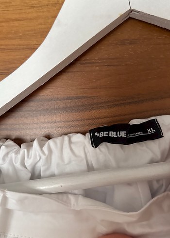 xl Beden Düğmeli Beyaz Uzun Keten Etek