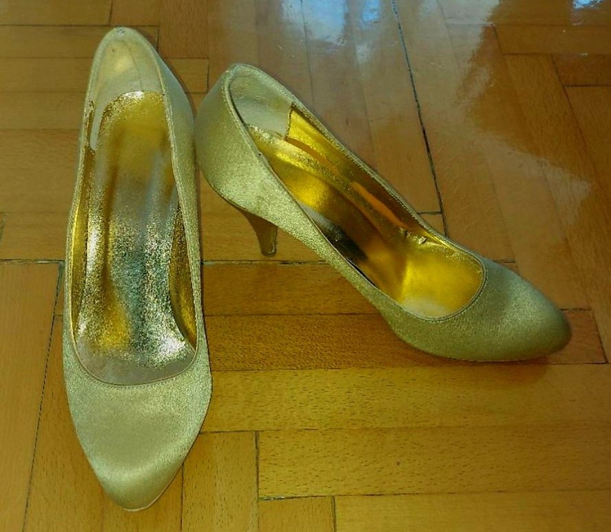 Boncuk İşlemeli Uzun gold Abiye Elbise - Görsel 5