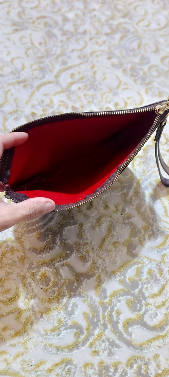 Deri Kahverengi Kareli Kadın Portföy Çanta - Görsel 2