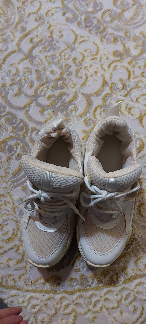 Beyaz Bağcıklı Kadın Spor Ayakkabı - Görsel 5