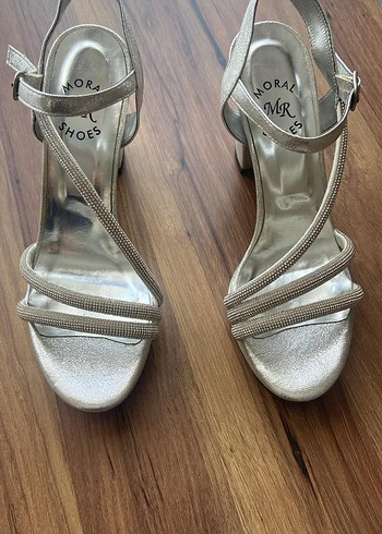 gümus renk Platform Topuklu Kadın Ayakkabı - Görsel 5