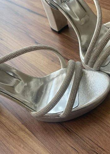 gümus renk Platform Topuklu Kadın Ayakkabı - Görsel 2