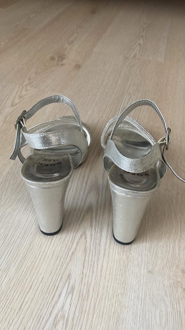 gümus renk Platform Topuklu Kadın Ayakkabı - Görsel 4