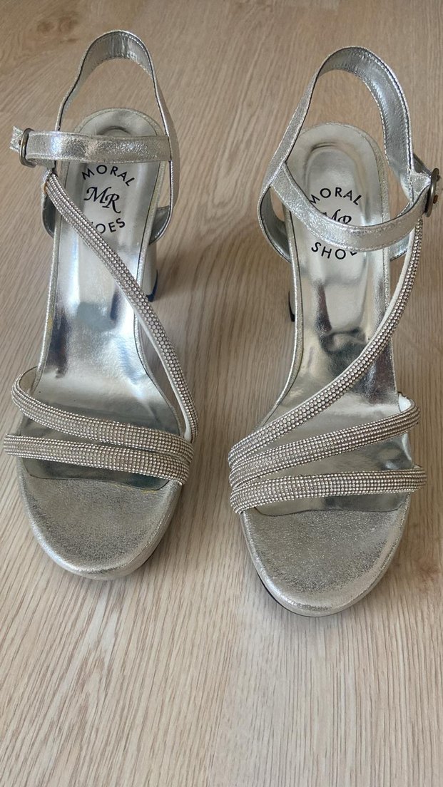 gümus renk Platform Topuklu Kadın Ayakkabı - Görsel 3