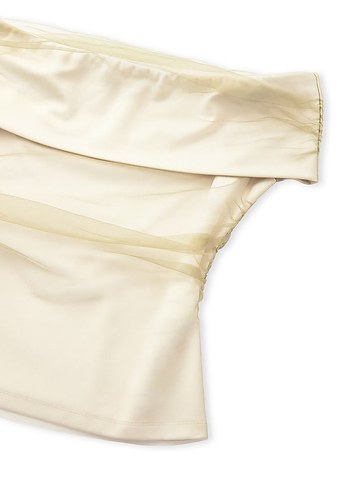 ipekyol Drapeli Straplez Mini Ekru Bluz - Görsel 6