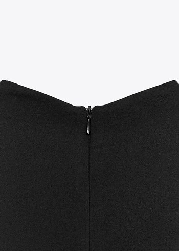 orijinal ZARA Siyah Deri Mini Goth Elbise - Görsel 6