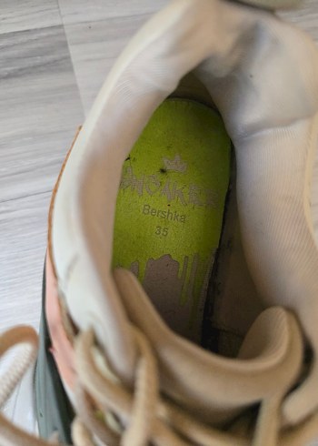 BERSHKA Bej Platform Topuklu Spor Ayakkabı - Görsel 6