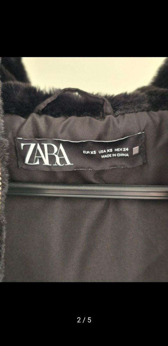 ZARA orijinal siyah Suni Kürk Detaylı Kolsuz Yelek - Görsel 5