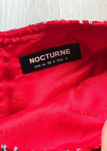 ithal Kırmızı Örgü Mini Etek - Görsel 4