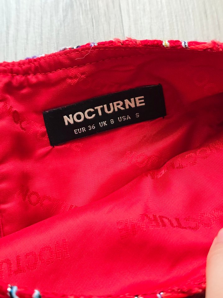 ithal Kırmızı Örgü Mini Etek - Görsel 4