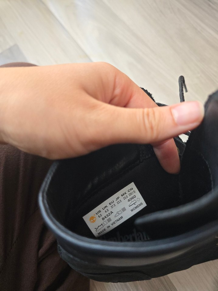 TIMBERLAND  orijinal Siyah Süet Bağcıklı Gotik Topuklu Bot - Görsel 5