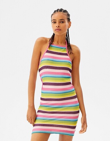 Bershka Renkli Elbise