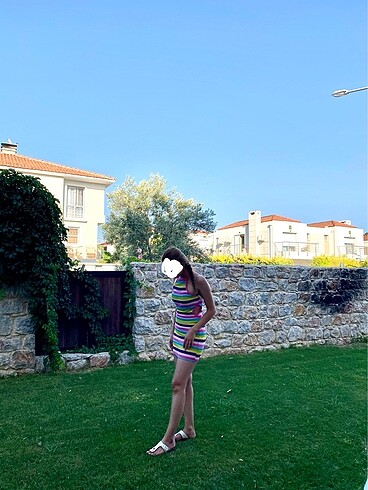 s Beden Bershka Renkli Elbise