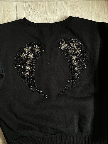 m Beden siyah Renk Koton Siyah Sweatshirt