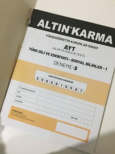 altın karma ayt sosyal edebiyat deneme eşit ağırlık