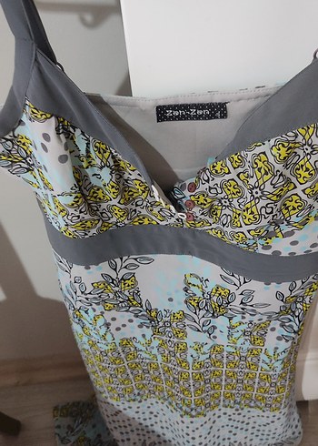 Zara Gri Bağcıklı Mini elbise