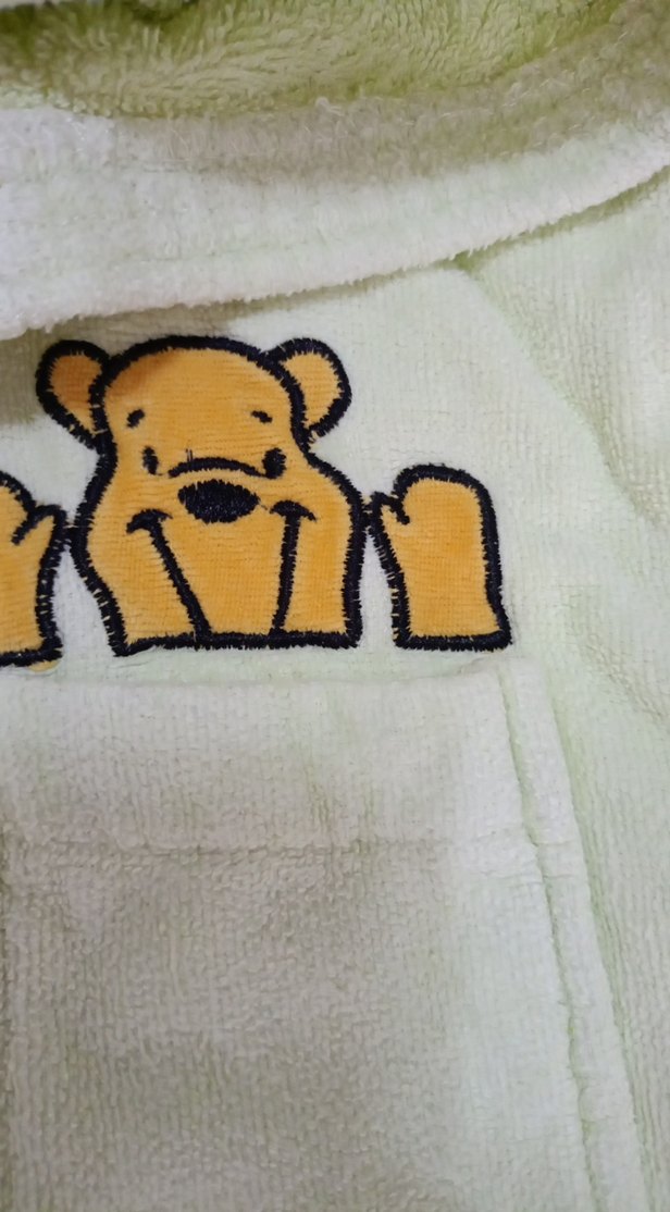 Kız Çocuk yeşil Nakışlı Bornoz - Görsel 3