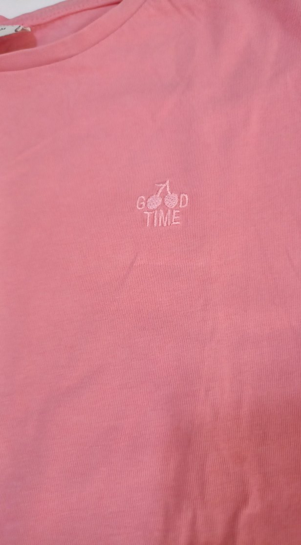 Kız Çocuk Pembe Uzun Kollu Basic Tişört - Görsel 2