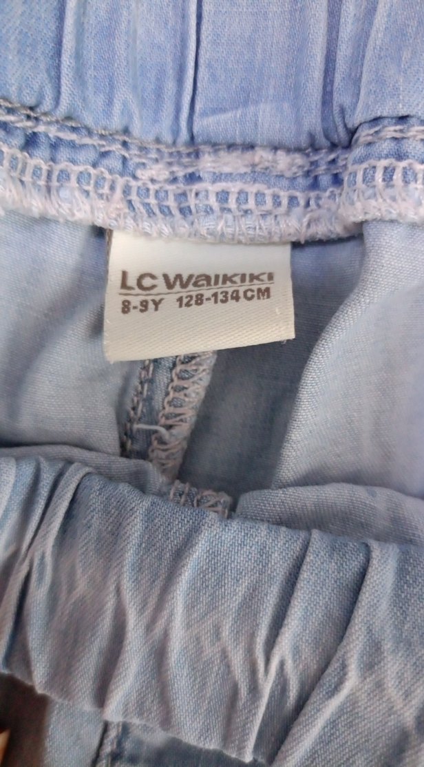 çocuk Mavi Bol Kesim Mini Kot Şort - Görsel 2